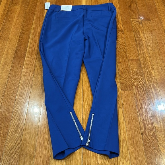 ROZ & ALI  beautiful Royal Blue Ankle  pant Size 8 zipper design side bottom leg - Picture 9 of 16